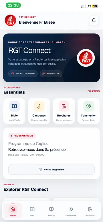 Capture de l’application RGT Connect